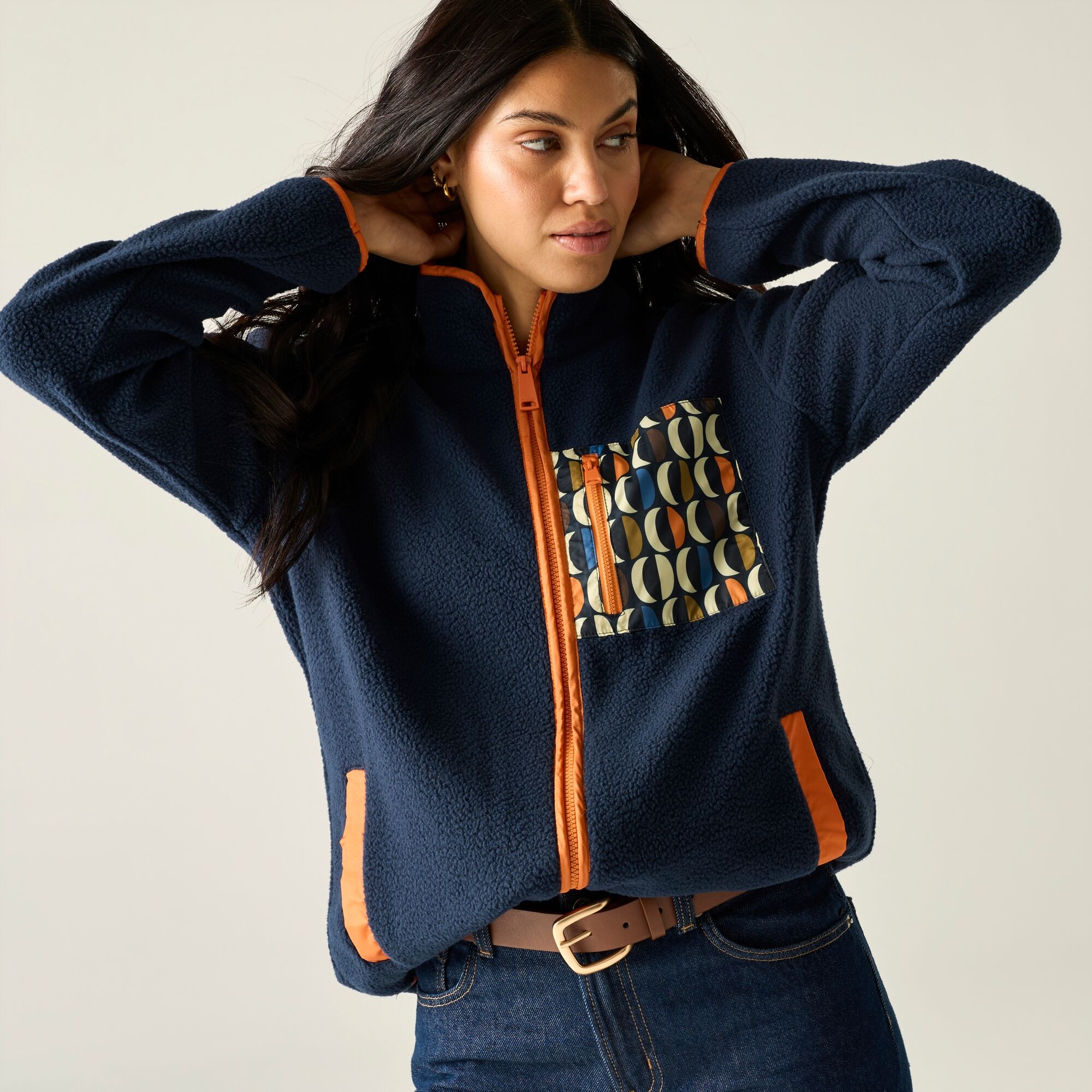 Regatta   Orla Kiely Polar damski rozsuwany Printed Borg Niebieski