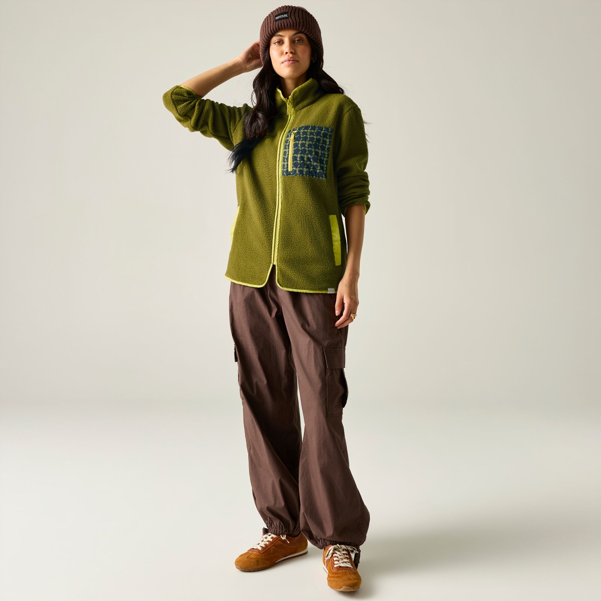 Regatta   Orla Kiely Polar damski rozsuwany Printed Borg Zielony
