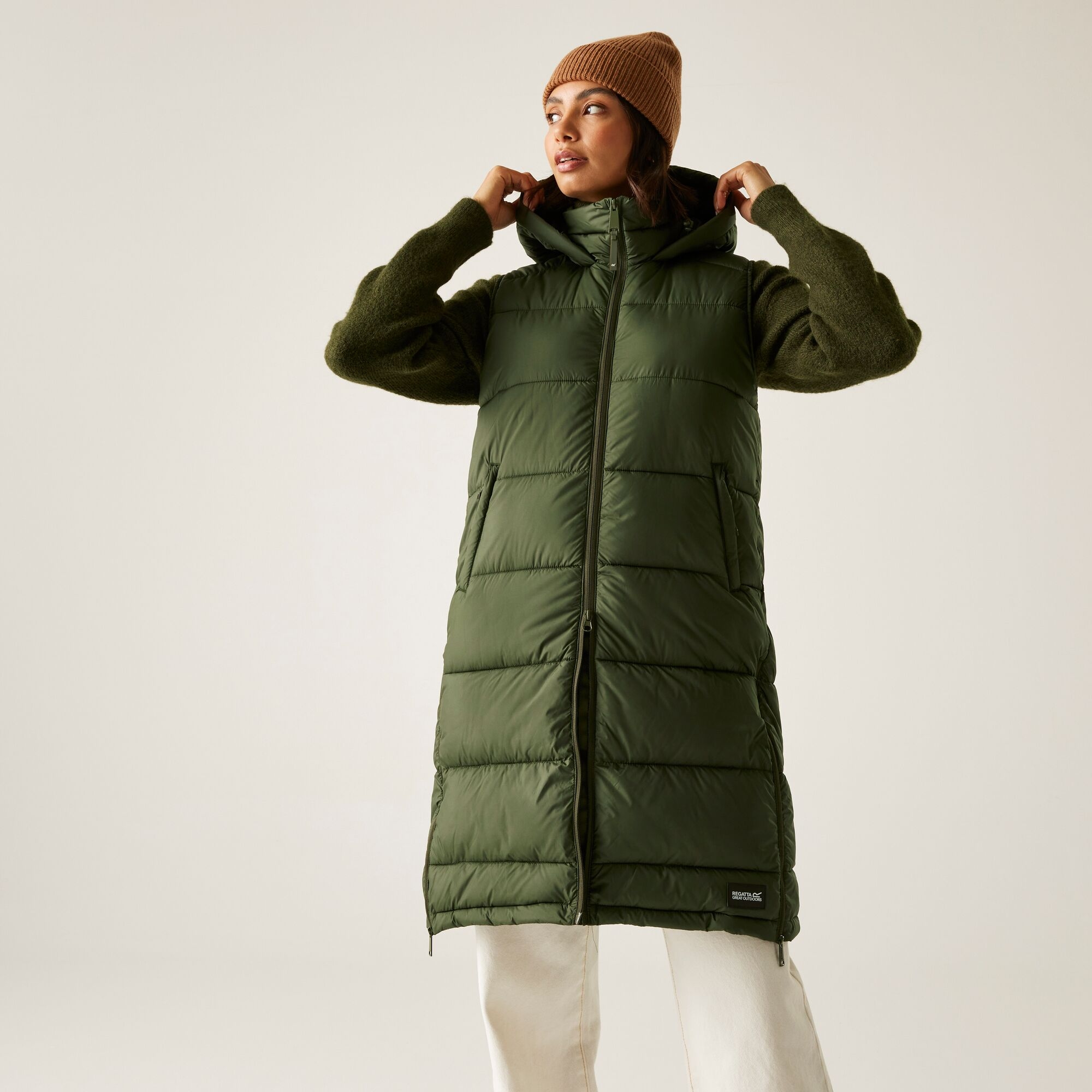 Regatta Kamizelka damska pikowana długa Ganella Zielony