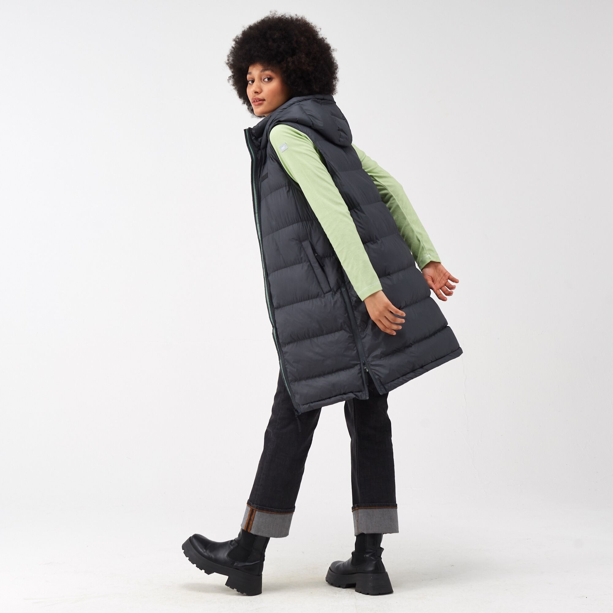 Regatta Kamizelka damska pikowana długa Ganella Szary