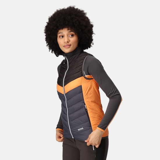 Women's Harrock Baffled Gilet II Seal Grey Apricot Crush