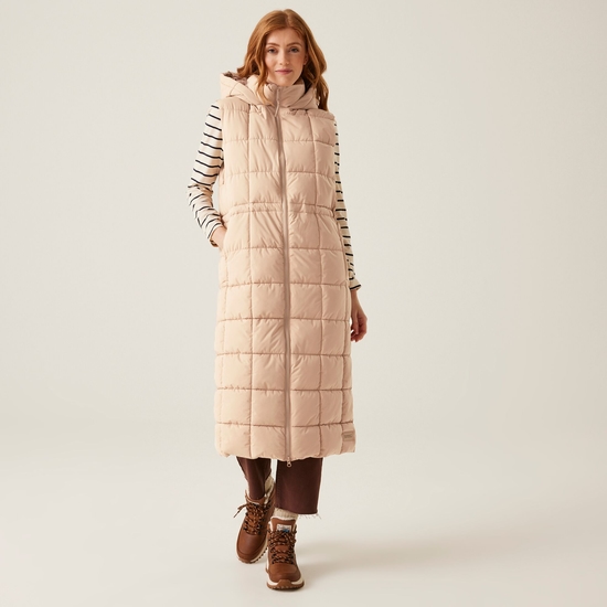 Doudoune longue Leandra pour femme Beige