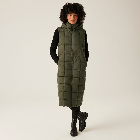 Doudoune longue Leandra pour femme Vert