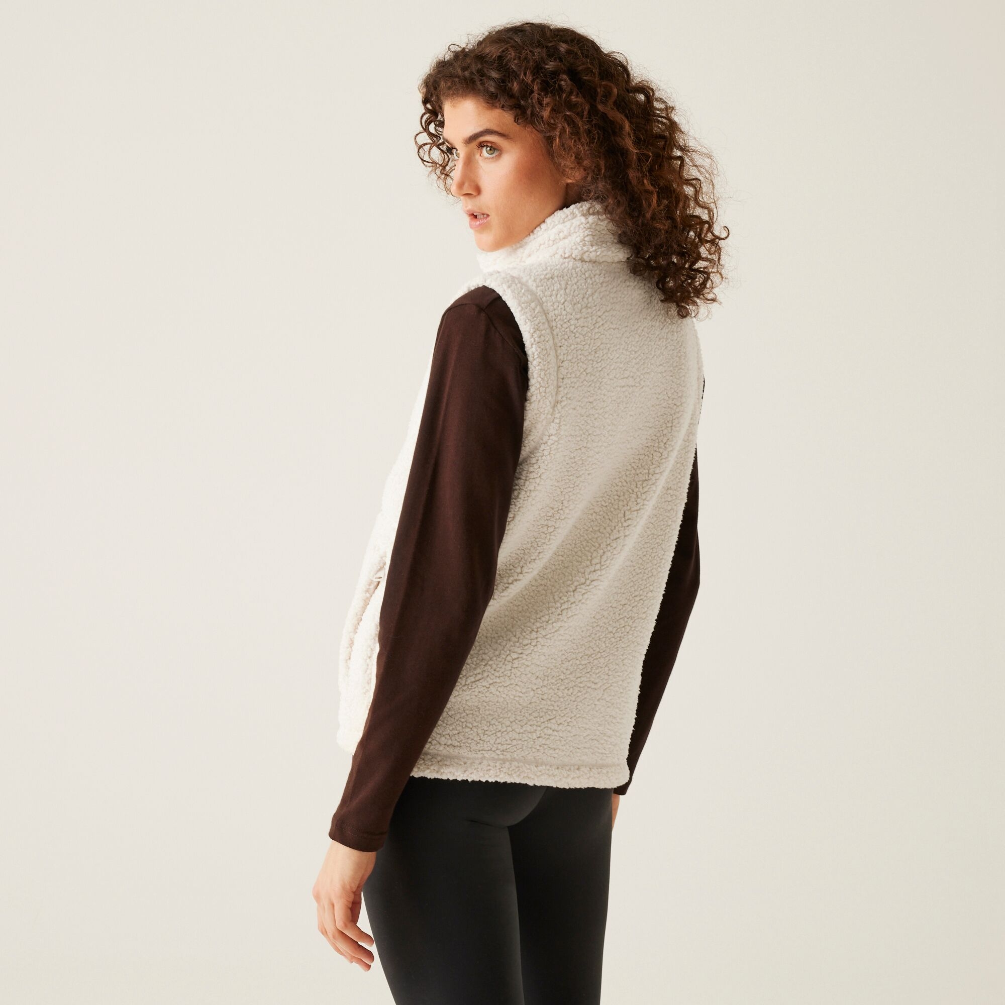 Damska kamizelka polarowa Calmry Borg Kremowy