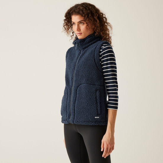 Women's Calmry Borg Fleece Bodywarmer Navy