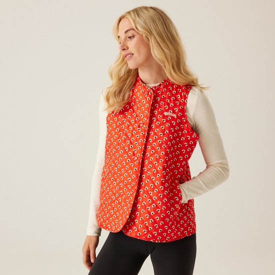 Orla Kiely Quilted Bodywarmer Clover Red