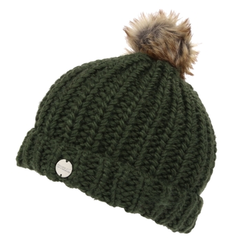 Dark green bobble hat Clearance