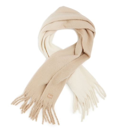 Women's Aleena Shawl Scarf Warm Taupe Light Vanilla Ombre