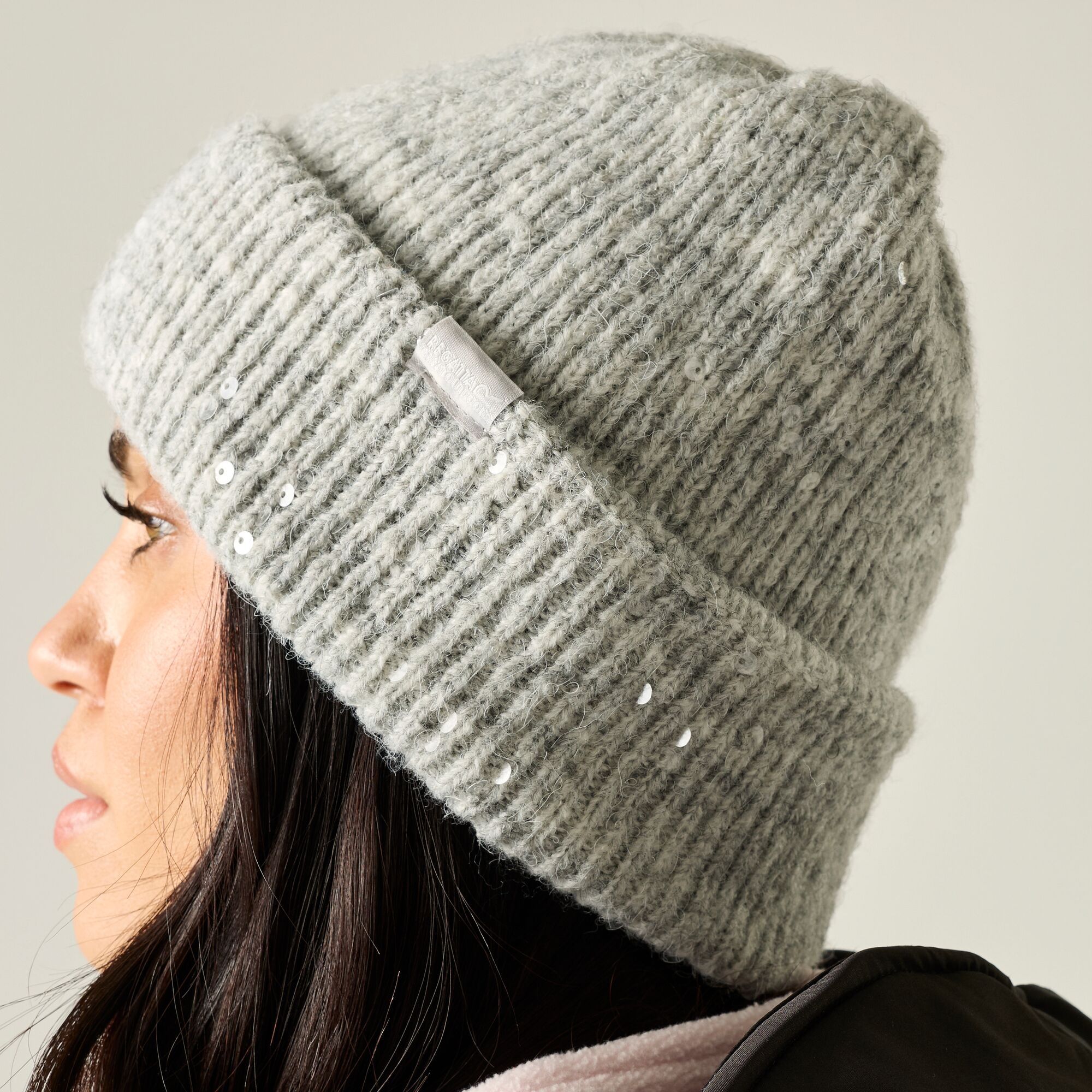 Regatta Women's Lorelai Knitted Fleece Lined Beanie Hat in Pale Grey - Image 3