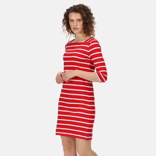Women's Paislee Stripe Dress True Red White Stripe