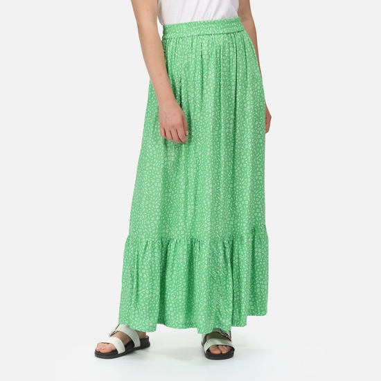 Women's Hadriana Printed Tiered Skirt Vibrant Green Ditsy