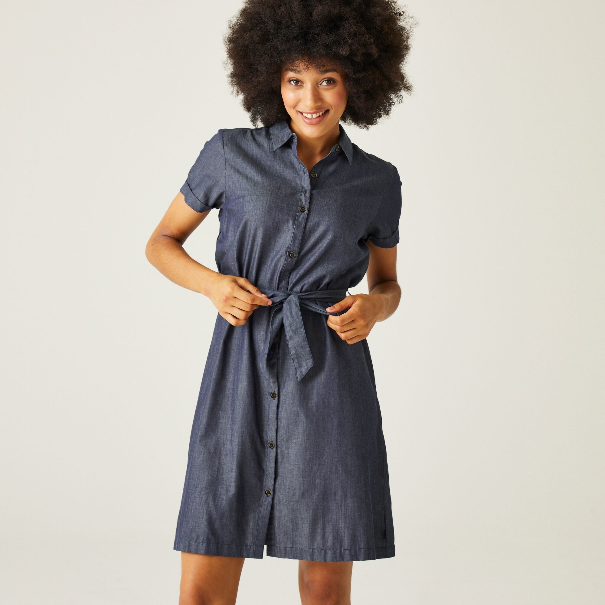 Rema Shirtkleid Für Damen, Cotton Größe 44 Blau Regatta