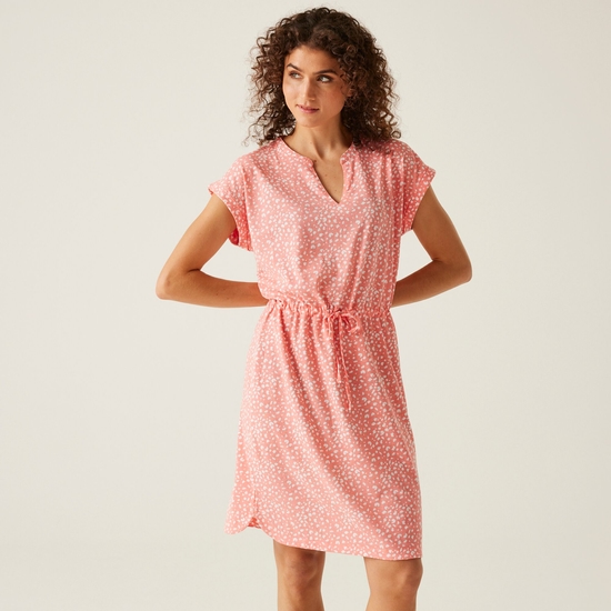 Women's Bayletta Dress  Shell Pink Polka Dot Print