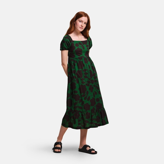 Orla Kiely Midi Summer Dress Green Floral