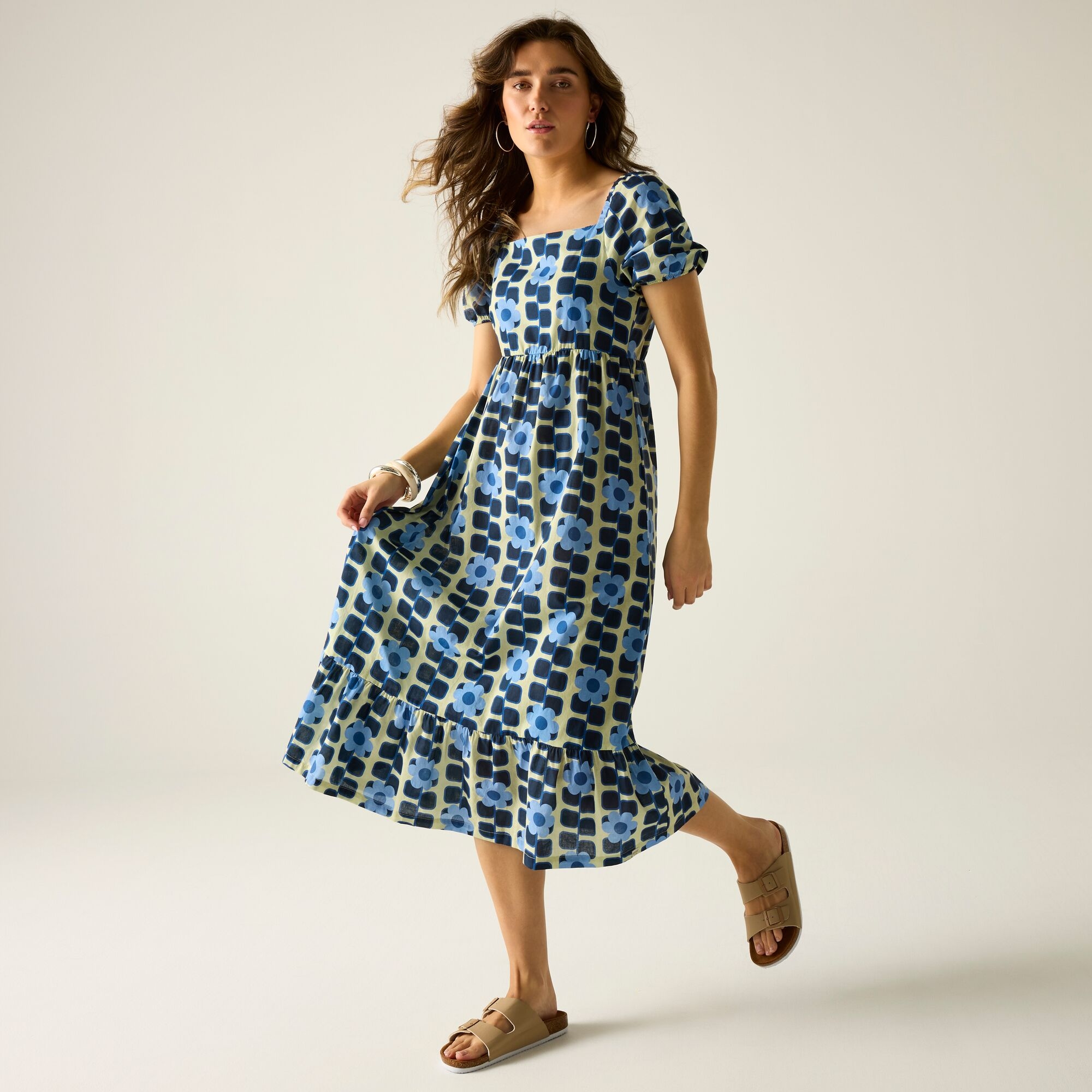 Regatta Orla Kiely Midi Summer Dress - Blue Size 12
