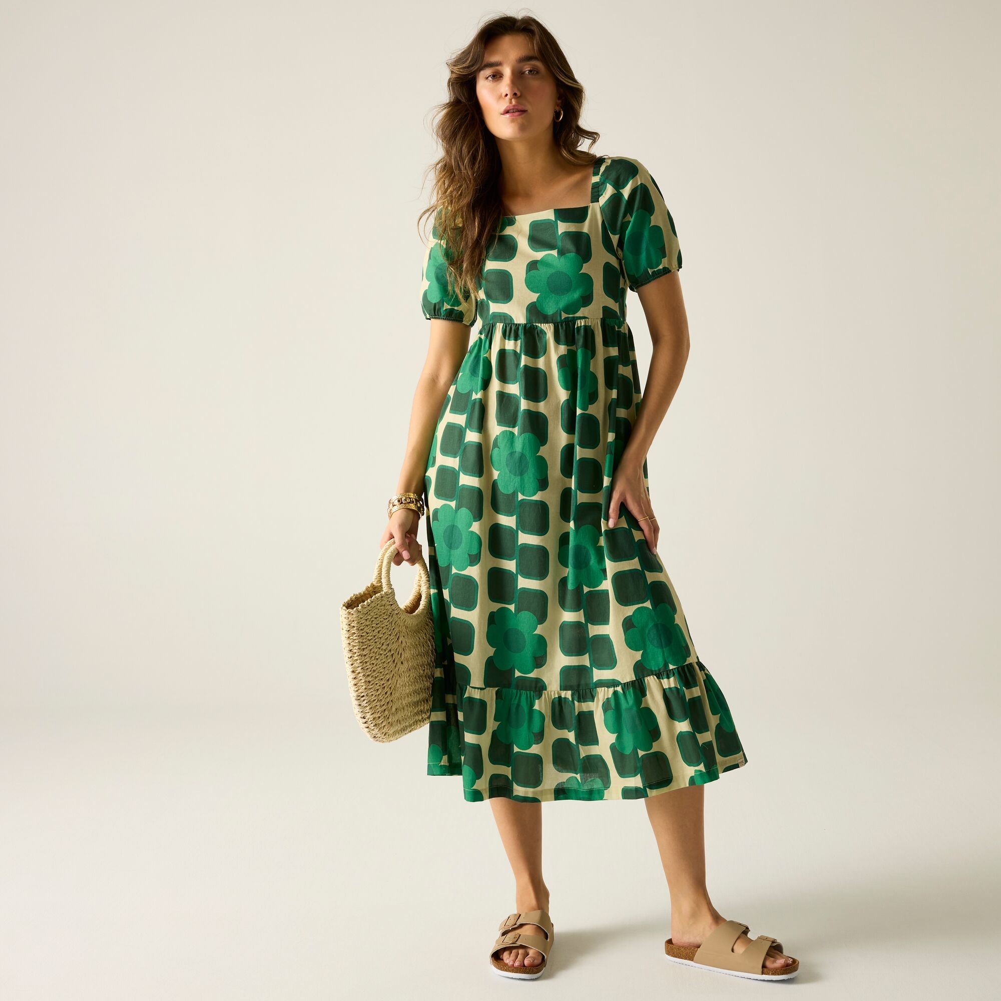 Regatta Orla Kiely Midi Summer Dress - Green Size 16