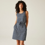Navy White Painterly Stripe