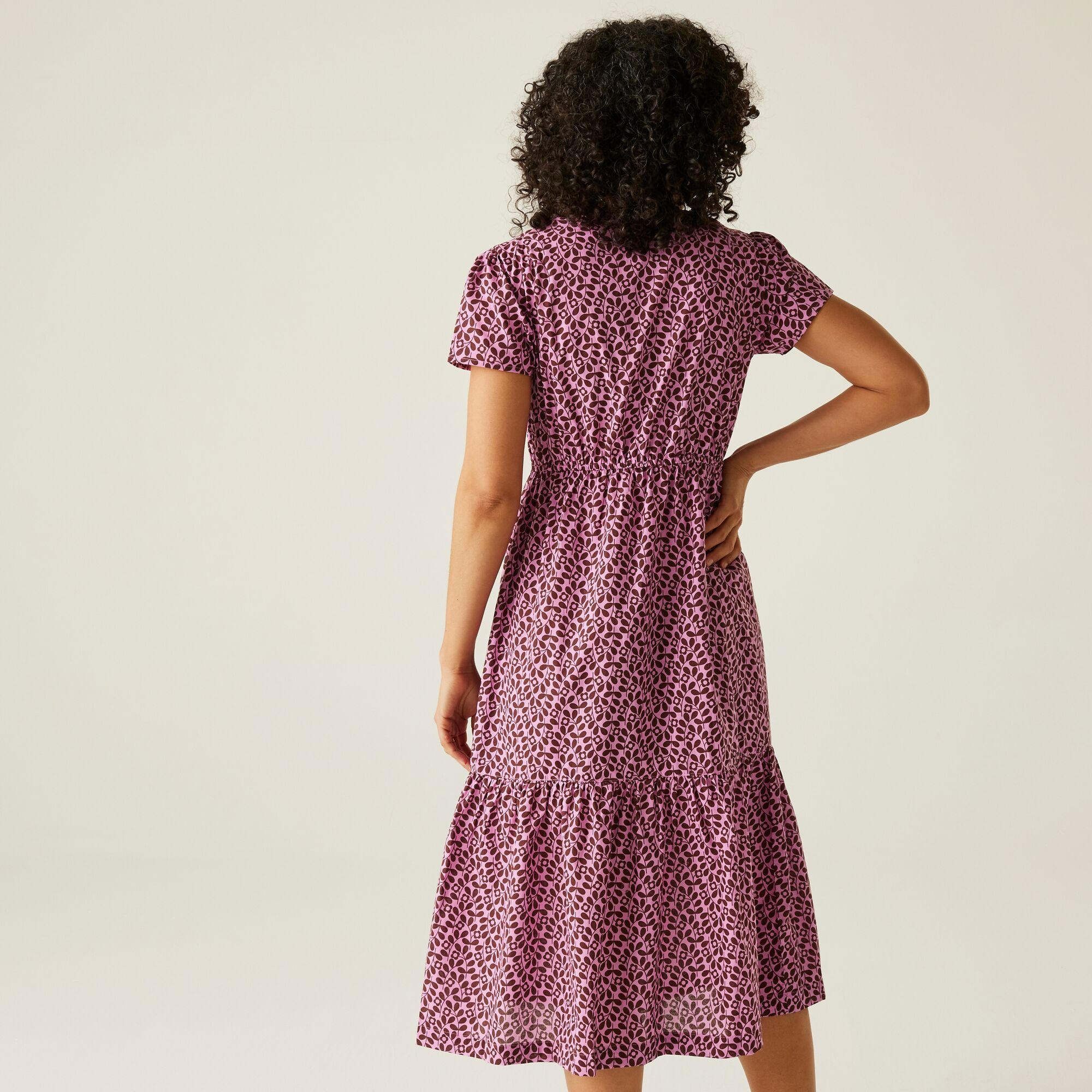 Regatta Orla Kiely - Damska Sukienka Tiered Midi Fioletowy