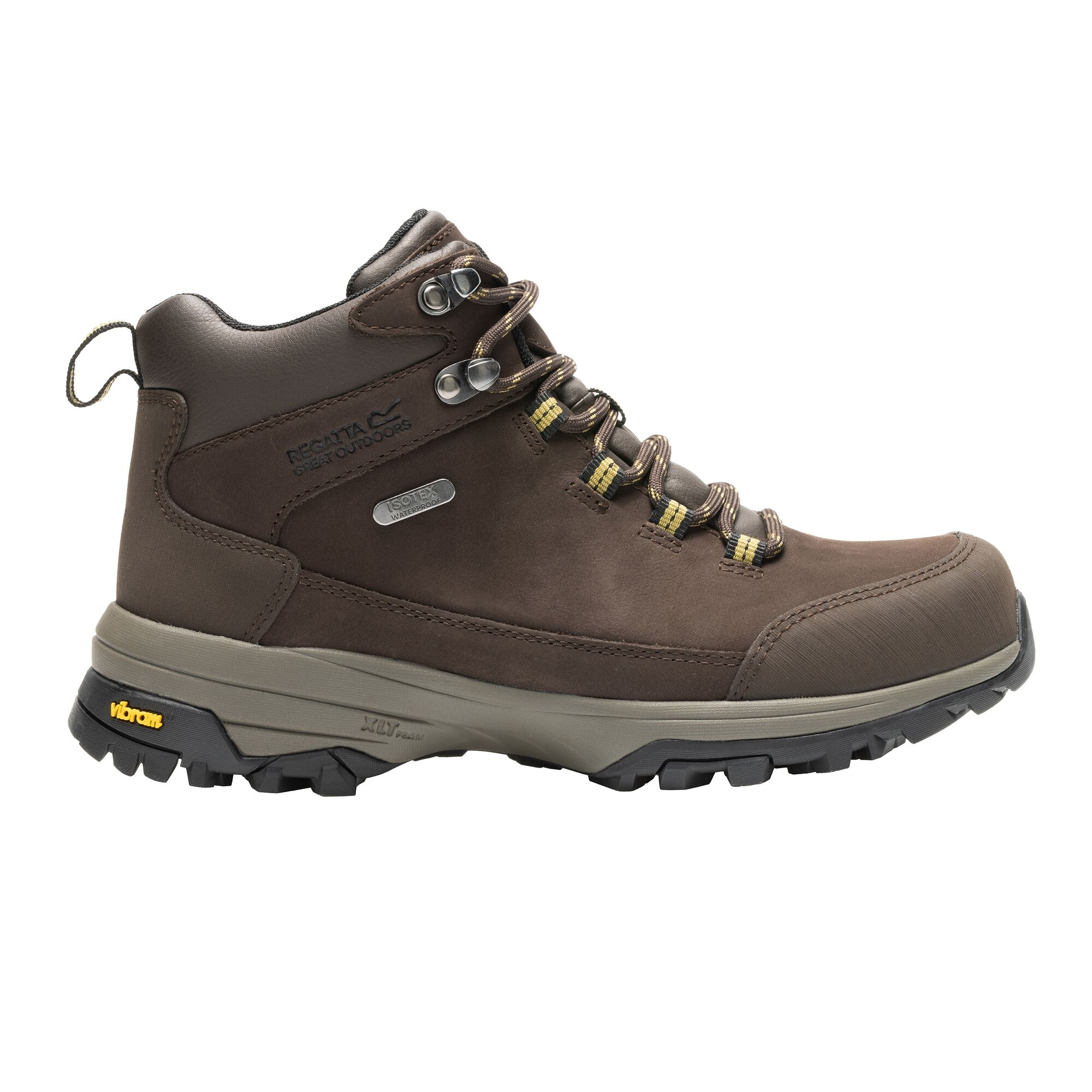 Regatta Buty damskie trekkingowe wysokie z membraną Burrell Leather II Vibram Brązowy