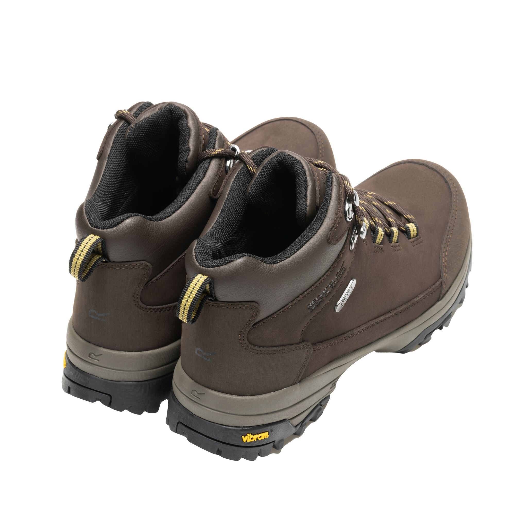 Regatta   Buty damskie trekkingowe wysokie z membraną Burrell Leather II Vibram Brązowy