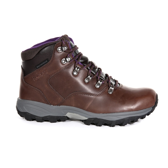 Women's Bainsford Waterproof Walking Boots Chestnut Alpine Purple 