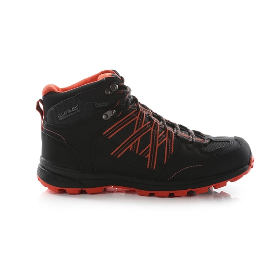 Women's Samaris II Waterproof Mid Walking Boots Black Neon Peach 