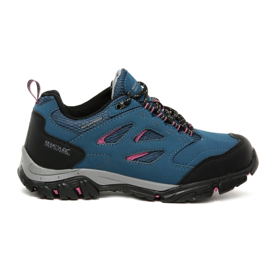 Women's Holcombe Waterproof Low Walking Shoes Moroccan Blue Red Violet 