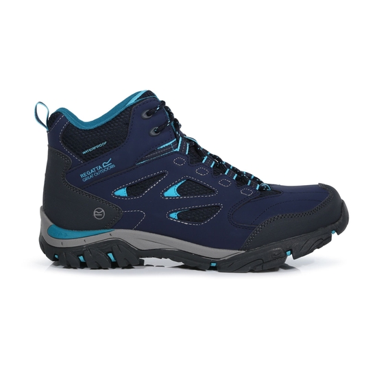 Women's Holcombe Waterproof Mid Walking Boots Navy Azure Blue 
