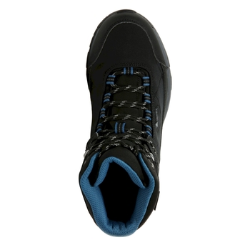 Women's Highton Stretch Waterproof Walking Boots Black Sea Blue