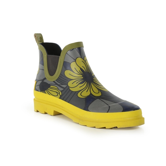 Orla Kiely Cosy Ankle Welly Winter Heligan Yellow