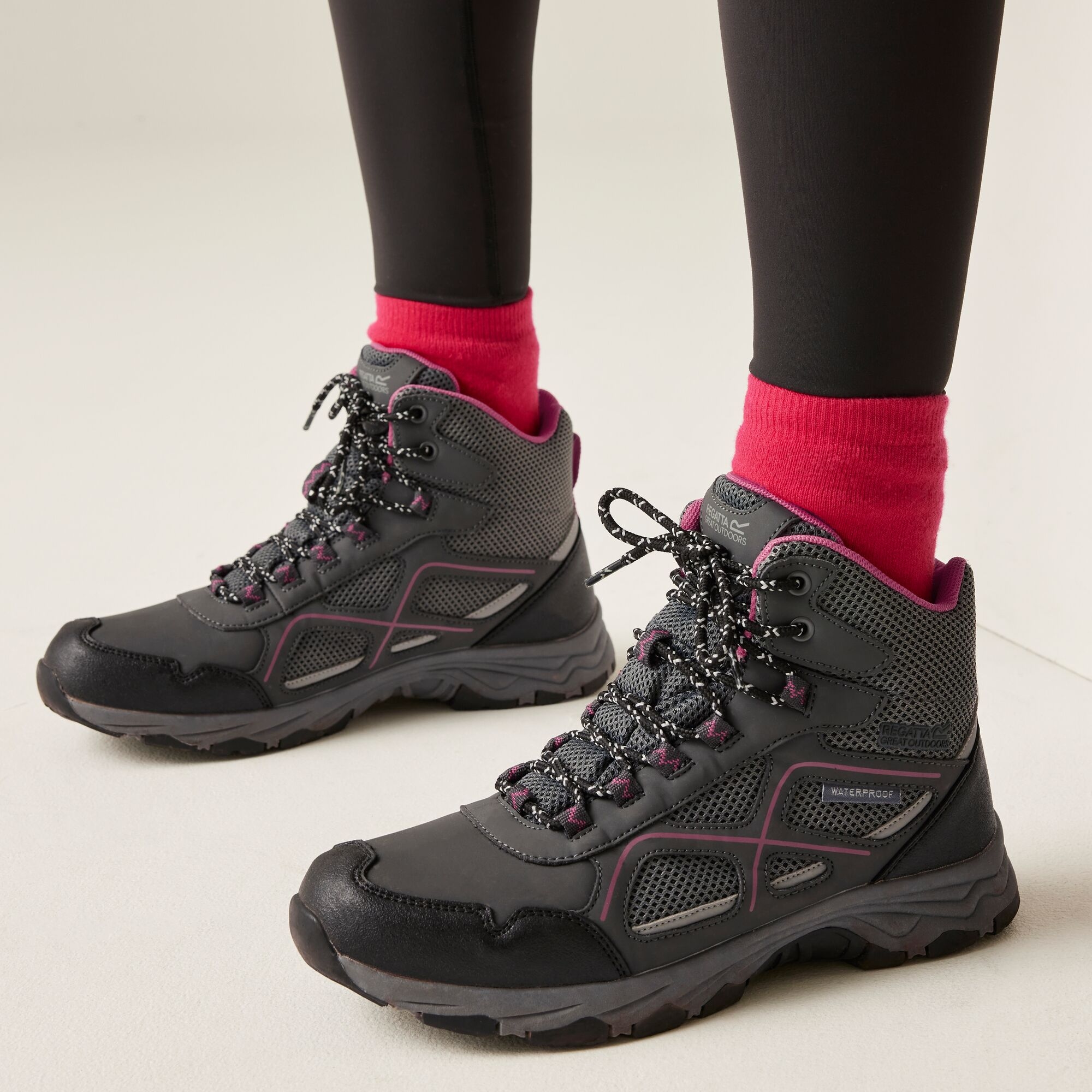 Regatta Buty damskie trekkingowe z membraną Vendeavour Szaro-różowy