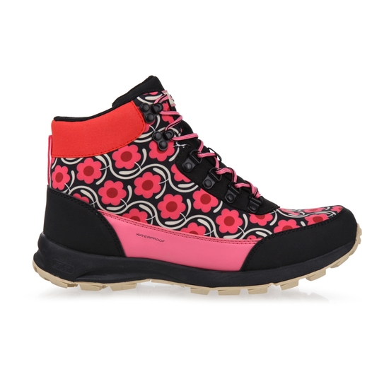 Orla Kiely Printed Outdoor Hiking Boots Apple Blossom Pink