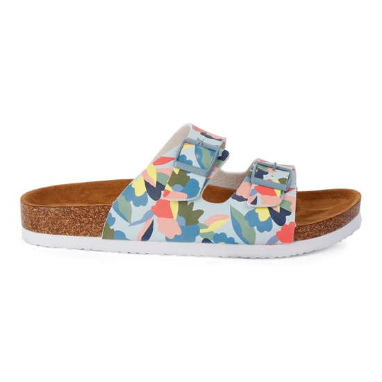 Women's Mia Double Strap Sandals Abstract Floral​ Light Blue