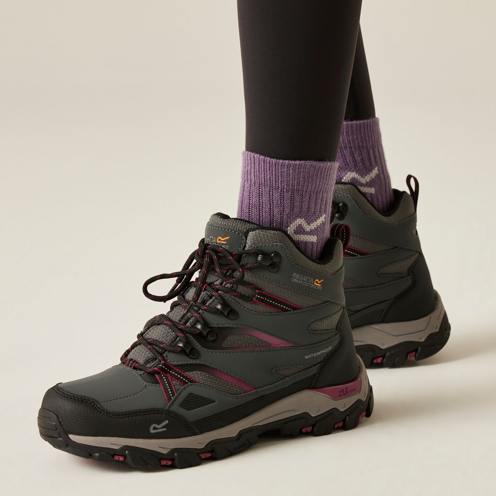 Regatta   Buty damskie trekkingowe wysokie z membraną Holcombe III Szary