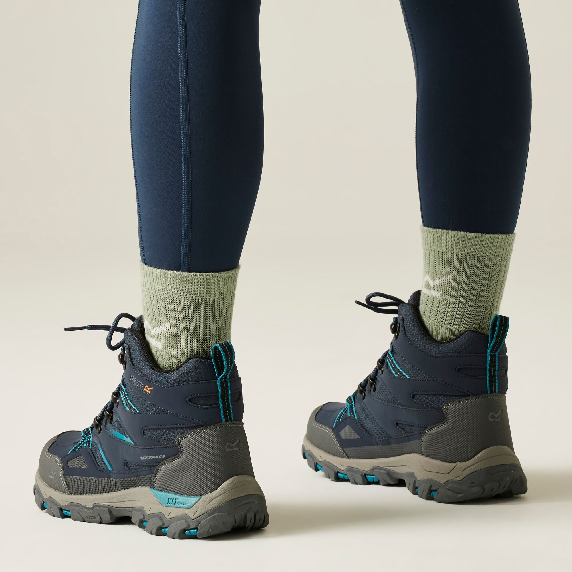 Buty damskie trekkingowe wysokie z membraną Holcombe III Niebieski