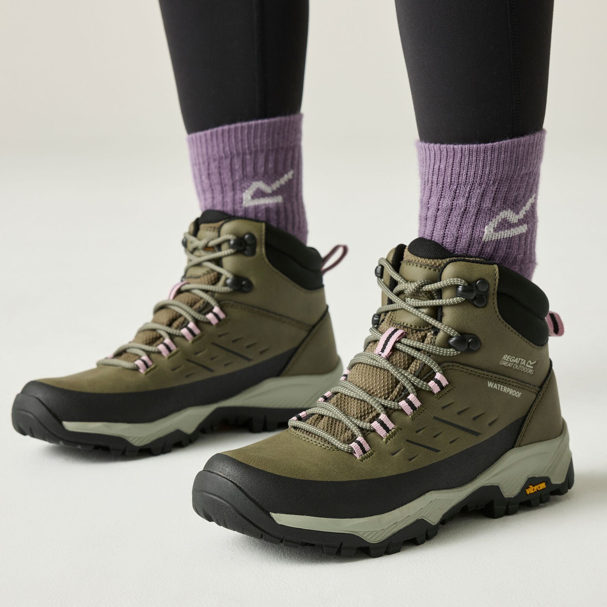 Regatta Women's Blake Waterproof Boots Olive Night / Powder Lilac Uk Size 4 - Image 3