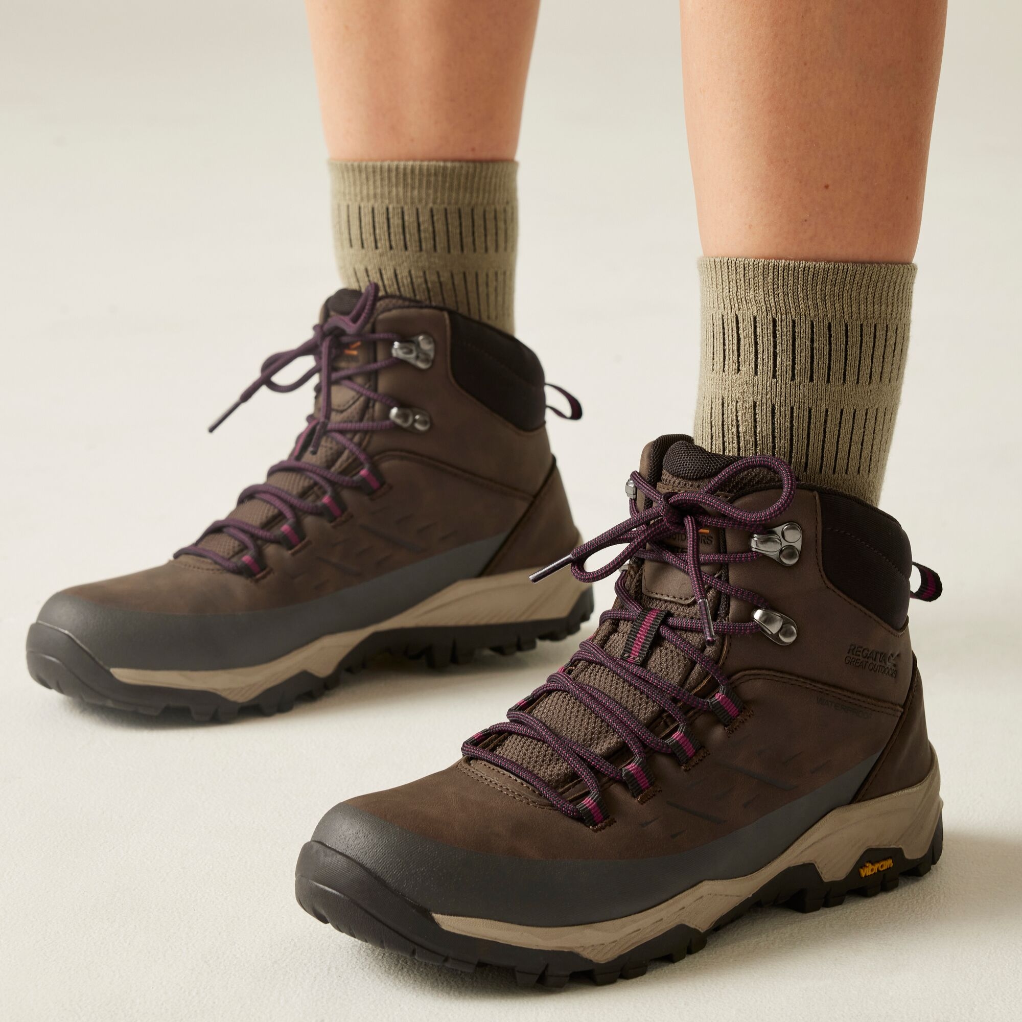 Regatta Buty damskie trekkingowe wysokie z membraną Blake Vibram Brązowy