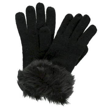 Adults Luz Cotton Jersey Knit Gloves Black