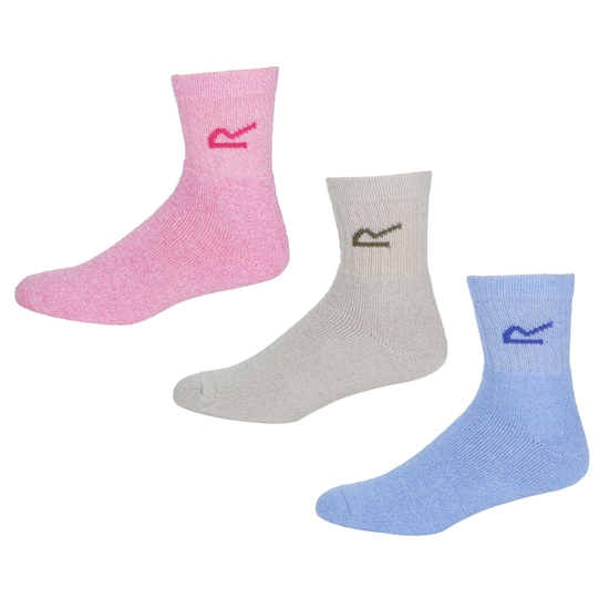 Women's 3 Pack Socks Bright Blush Marl