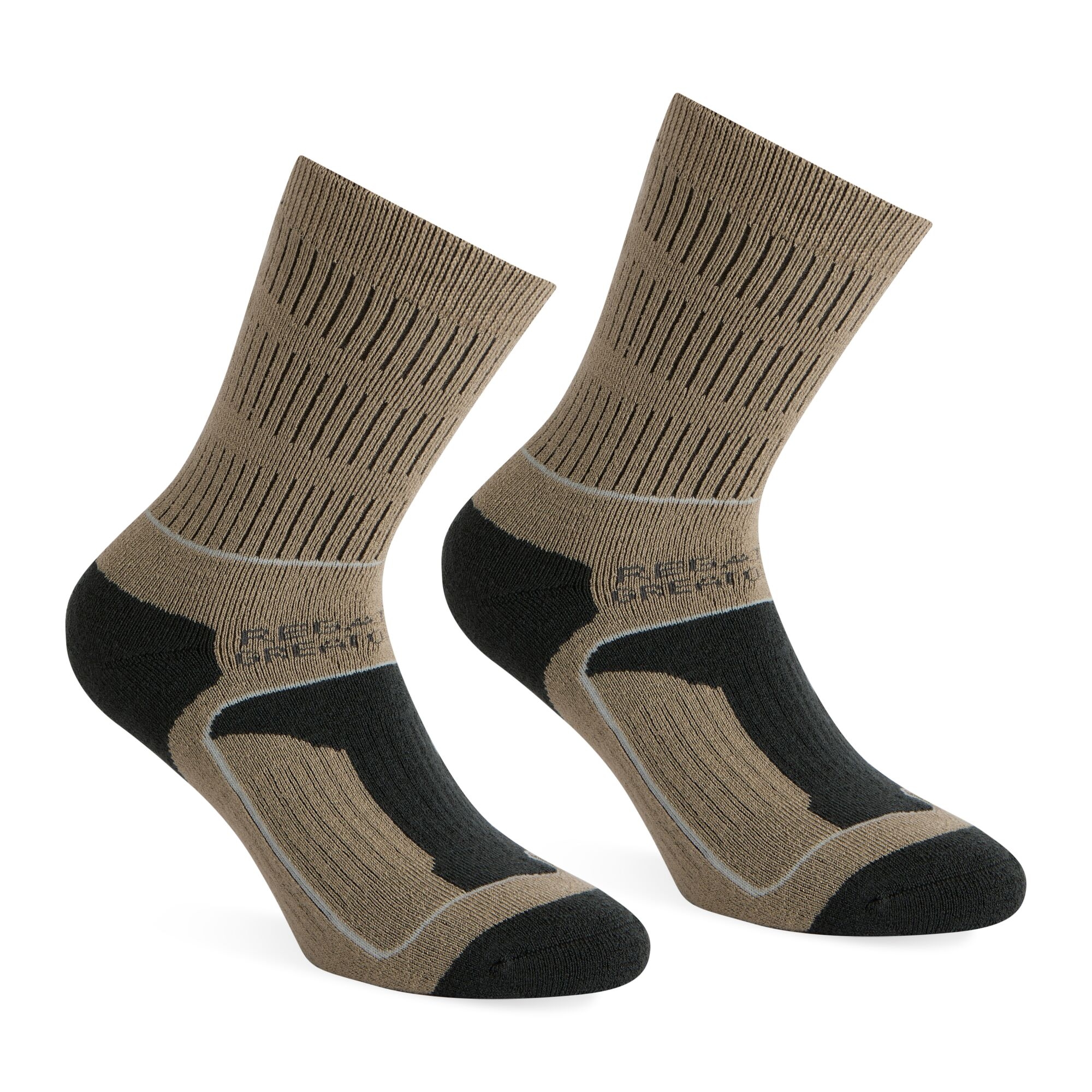 Regatta Women's 2 Pack Samaris 3 Season Sock - Brown UK Size 6-8