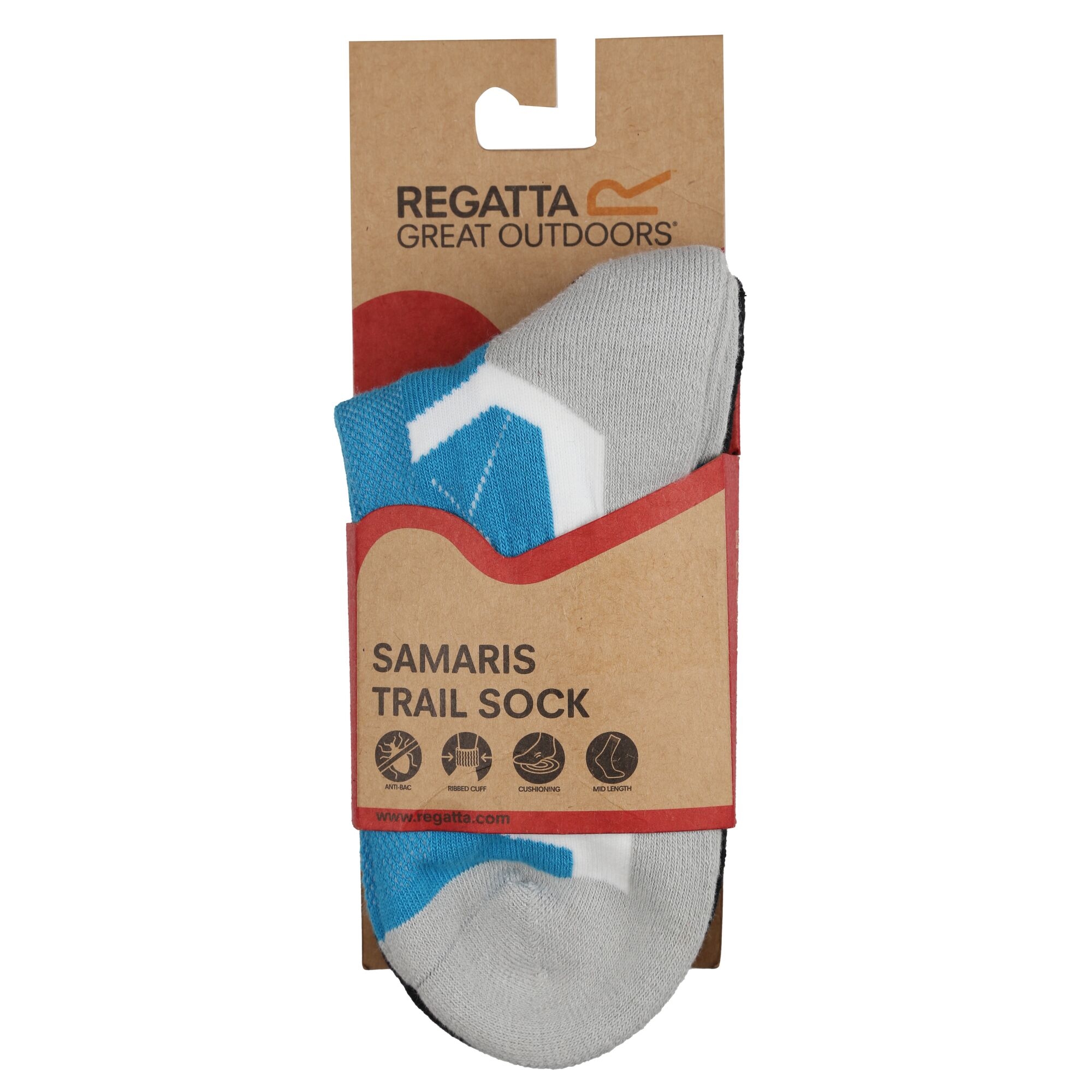 Regatta Damskie Skarpety Outdoorowe Ladies 2-pak Szaro-niebieski