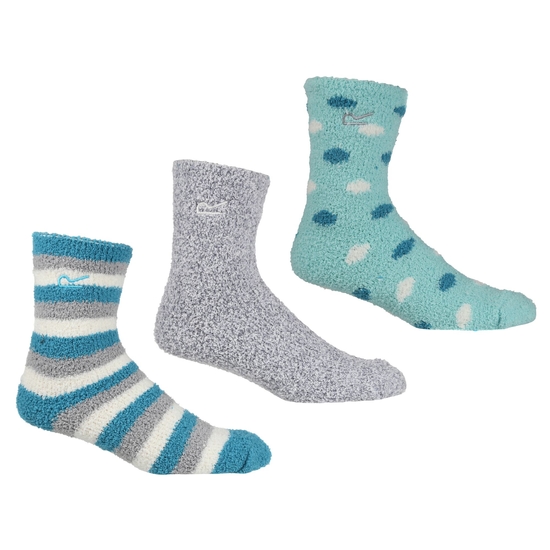 Pack de 3 paires de chaussettes design Femme Cosy Lounge Bleu