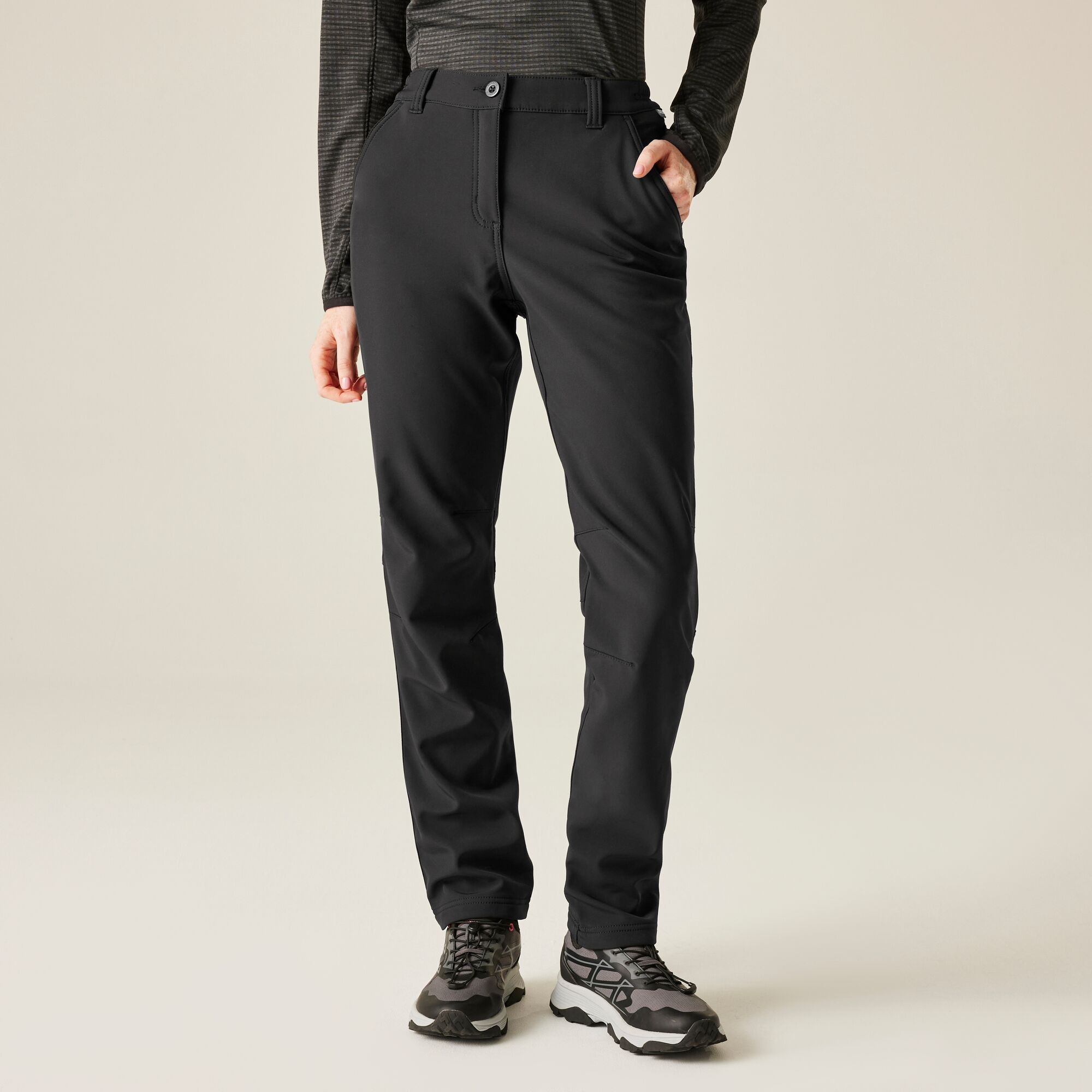Regatta Spodnie damskie trekkingowe softshell Fenton Czarny