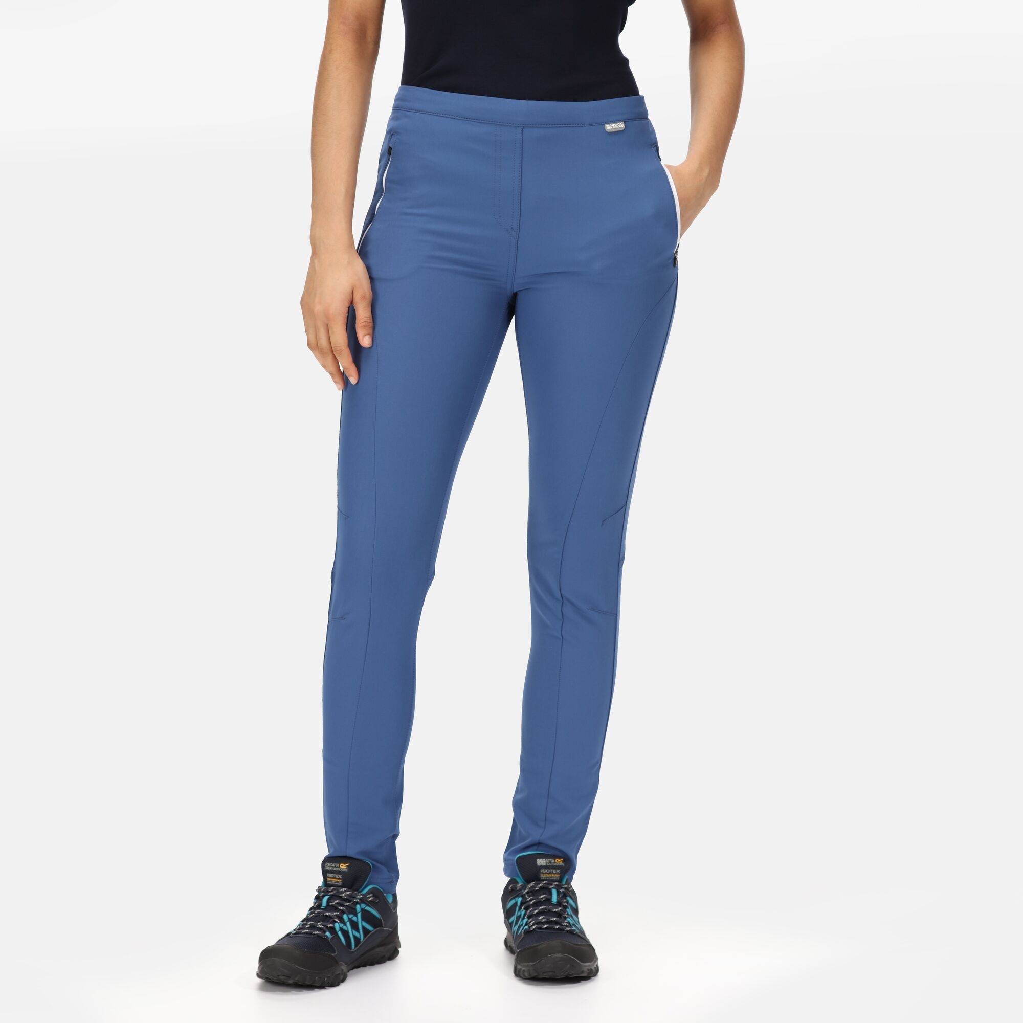 Regatta Women's Water-repellent Pentre Stretch Walking Trousers Dusty Denim, Size: 14 Short from Regatta IE