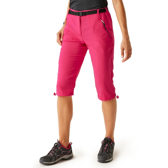 Women's Xert Stretch Light Capri Walking Trousers Pink Potion