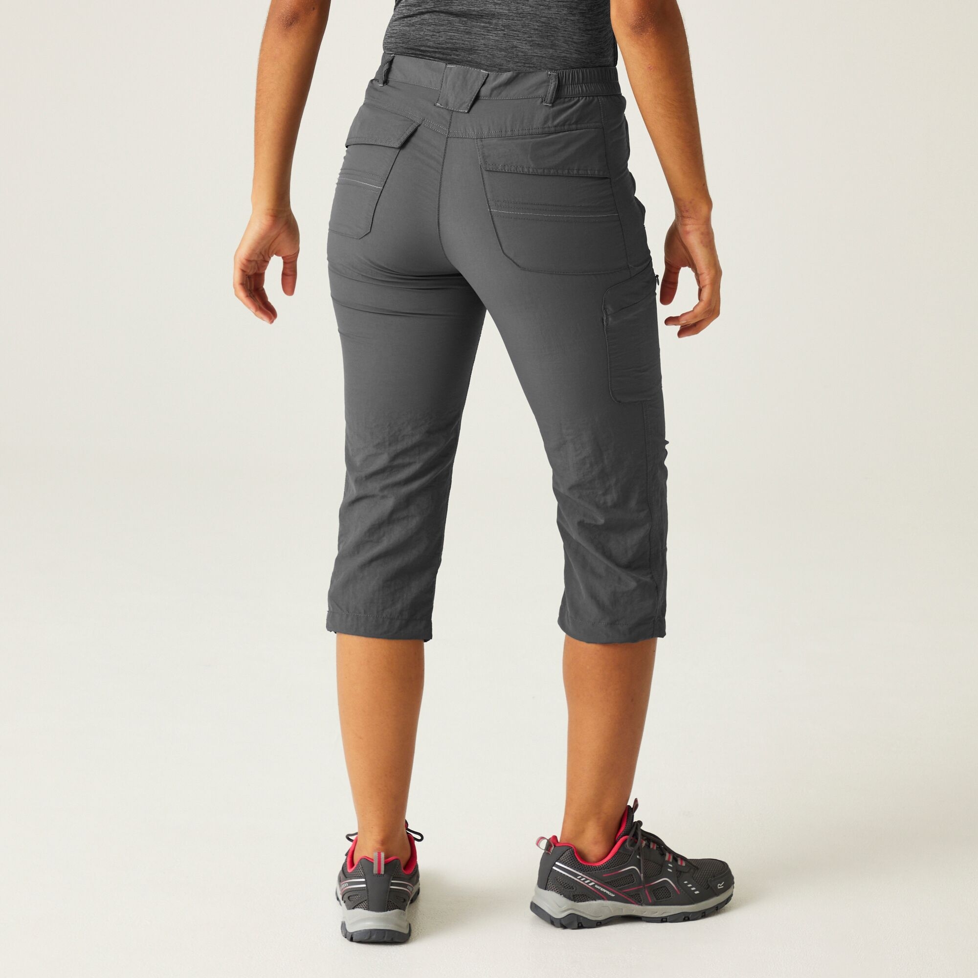 Regatta Damskie Spodnie Trekkingowe 3/4 Chaska Capri II Szary