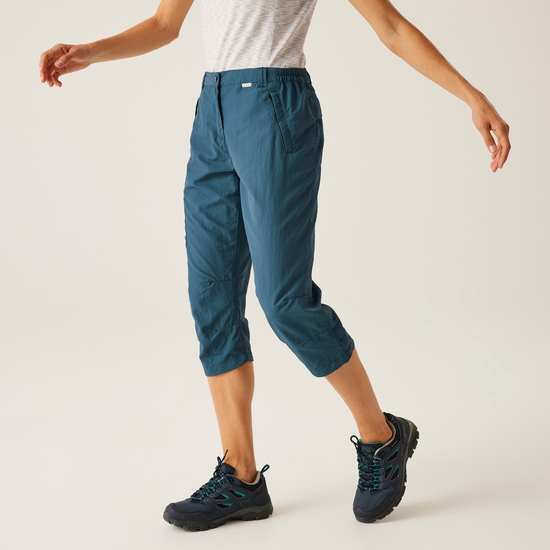 Women's Chaska II Capri Walking Trousers Dark Denim 