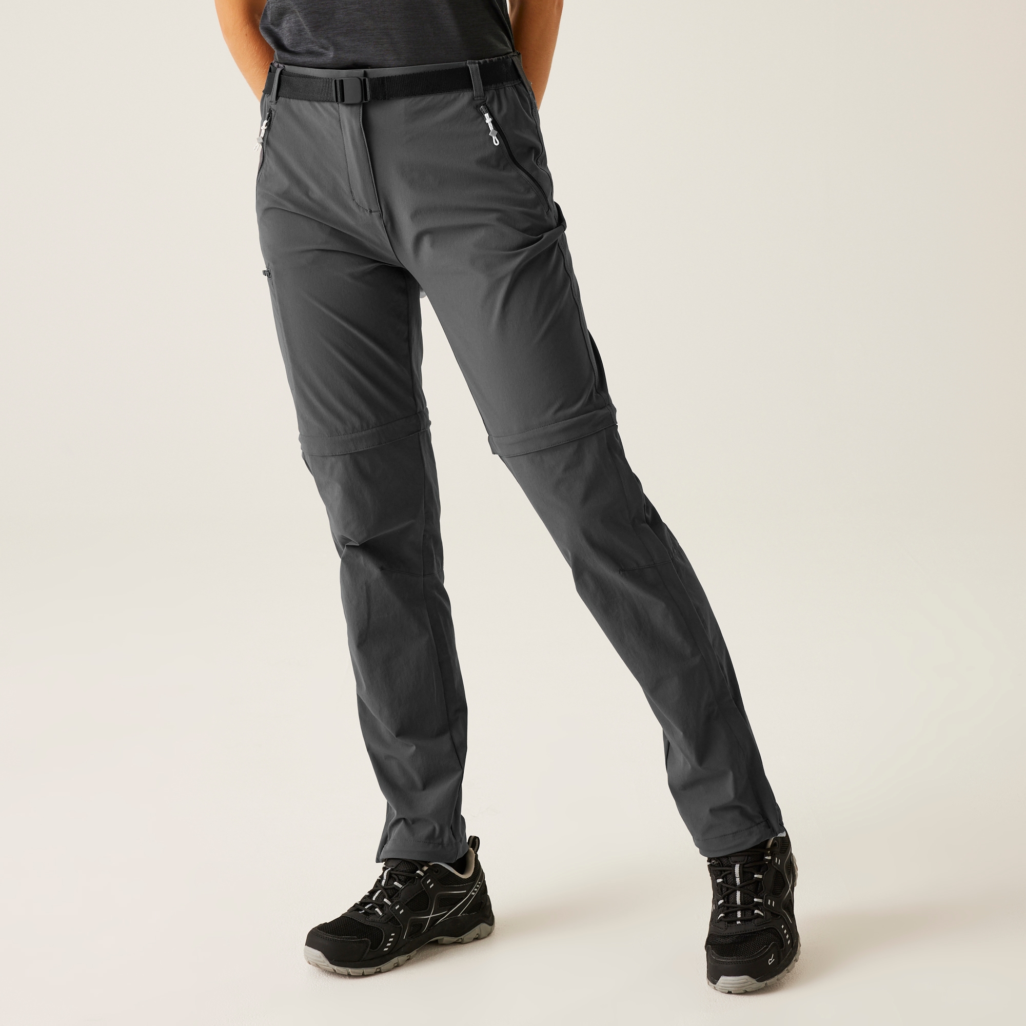 Regatta Damskie Spodnie Trekkingowe Xert III Zip Off Szary, Rozmiar: 10 R
