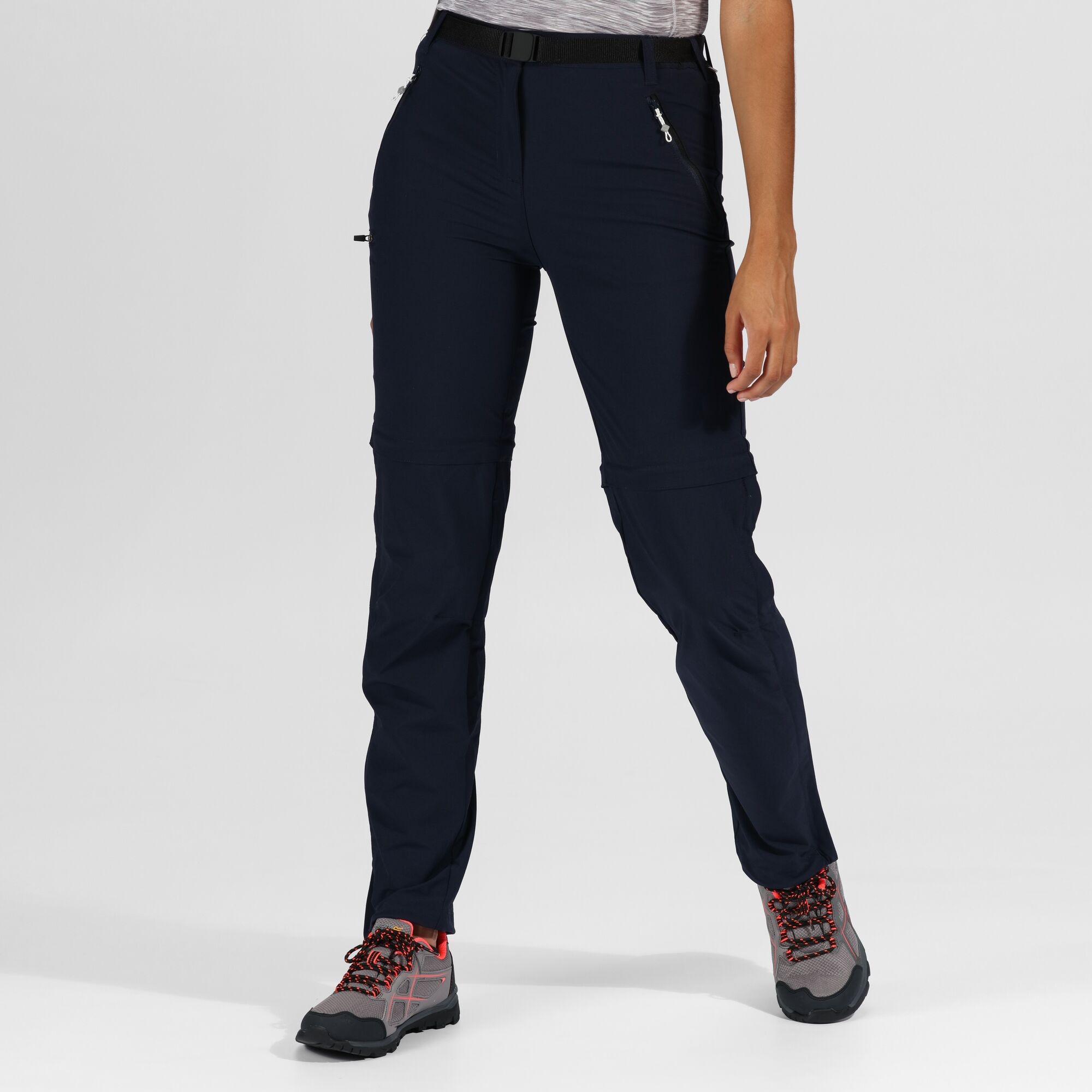 Regatta Damskie Spodnie Trekkingowe Xert III Zip Off Granatowy, Rozmiar: 18 R
