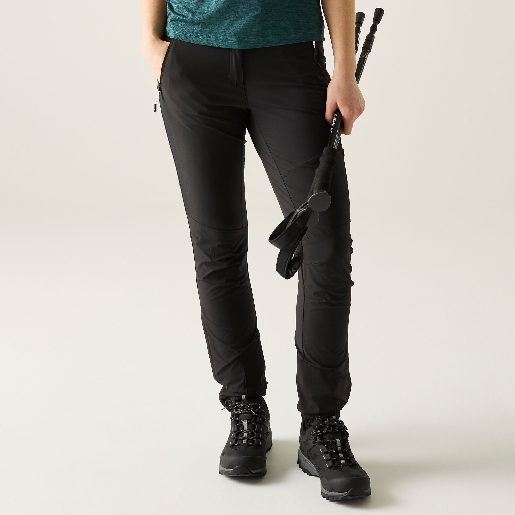 Regatta Women's Jet Black Mountain Iii Walking Trousers In | Size: 20 - Image 2